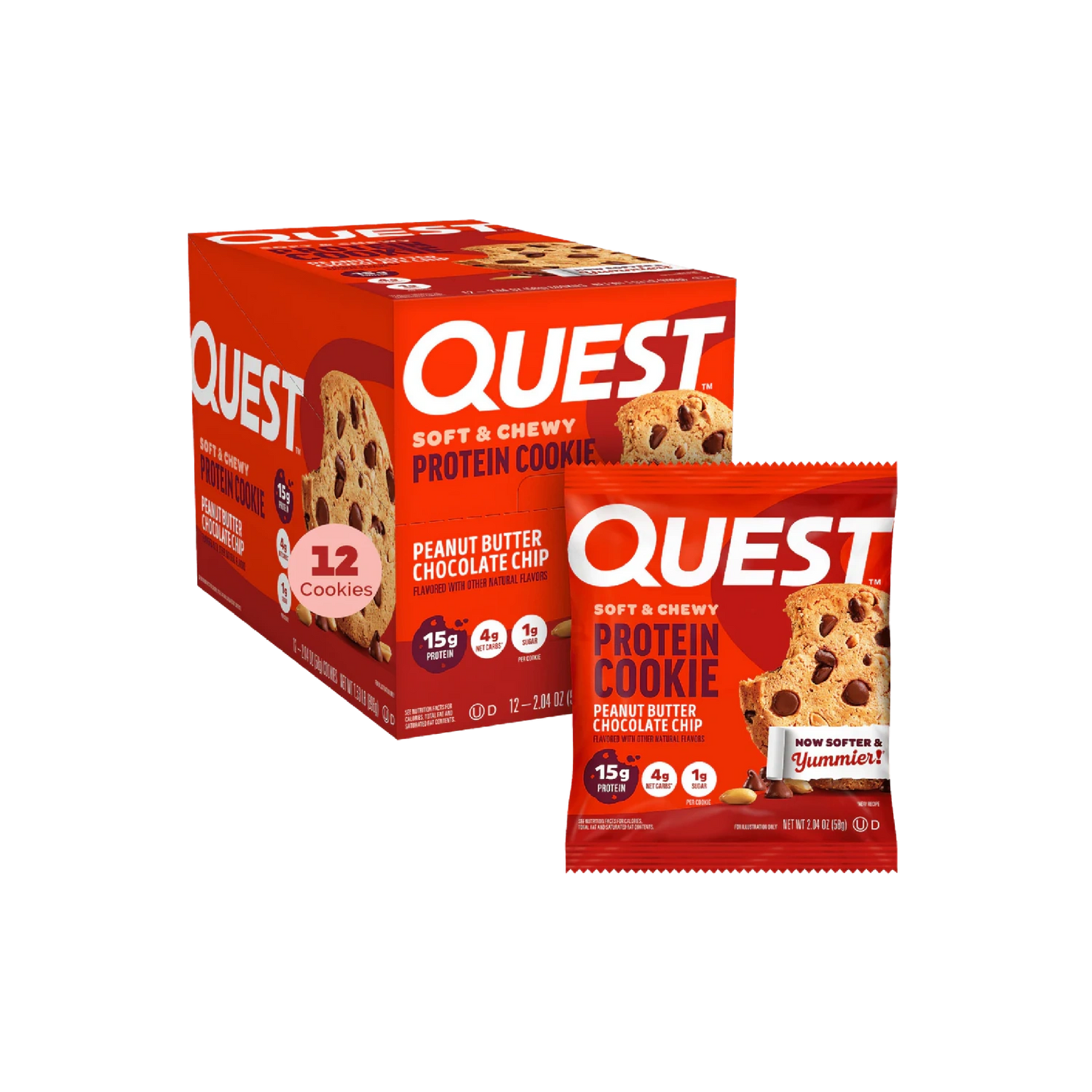Quest Nutrition Protein Cookie, 15g Protein, 1g Sugar, 2g Net Carbs, Keto Friendly, High Protein, Low Carb; 12 Count