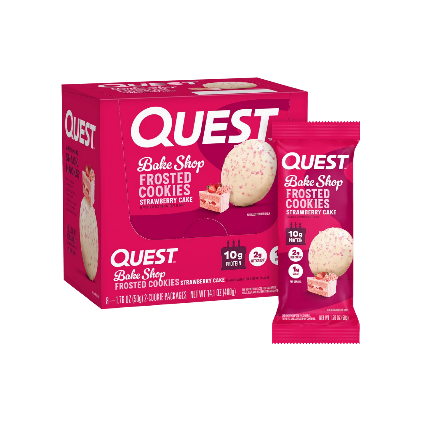 Quest Nutrition Frosted Protein Cookies Twin Pack, 1g Sugar, 10g Protein, 1g Net Carbs, Gluten Free, 16 Cookies