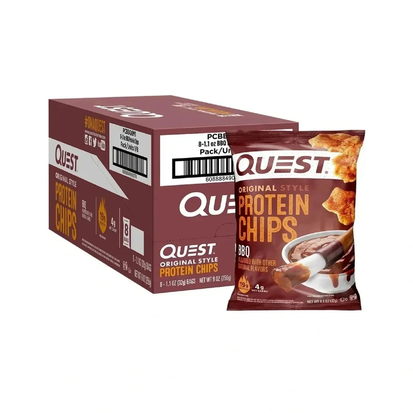 Quest Nutrition Protein Chips, 19g Protein, 4g Net Carb, Low Carb, Gluten Free, 1.1 oz (Pack of 12)