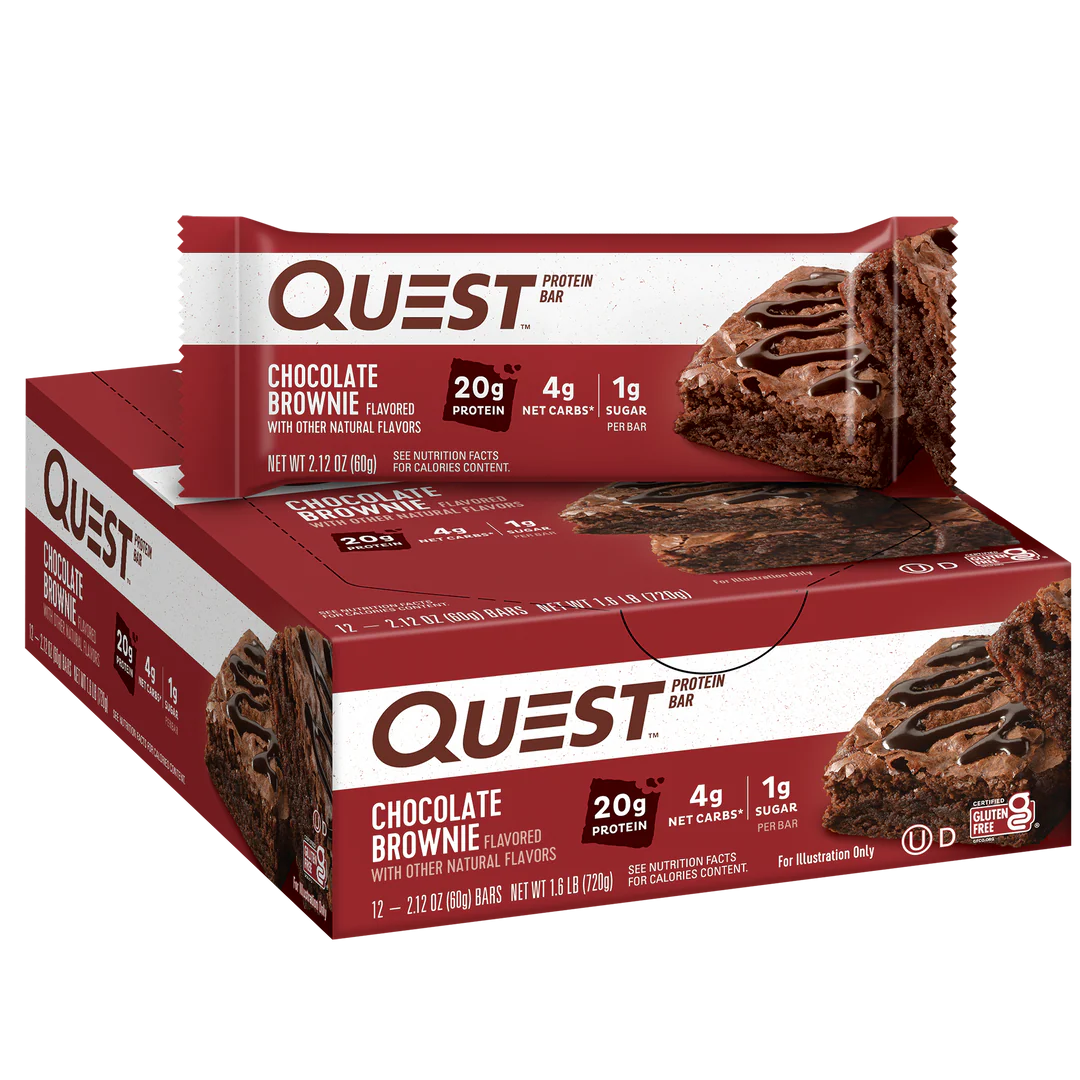 Quest Nutrition Protein Bar, 20g Protein, 4g Net Carb, 1g Sugar, Gluten Free, 12 Count