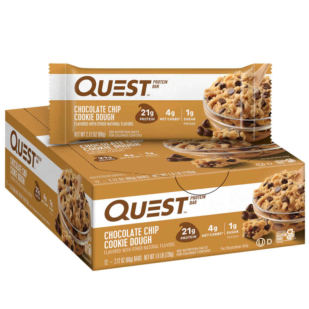 Quest Nutrition Protein Bar, 20g Protein, 4g Net Carb, 1g Sugar, Gluten Free, 12 Count