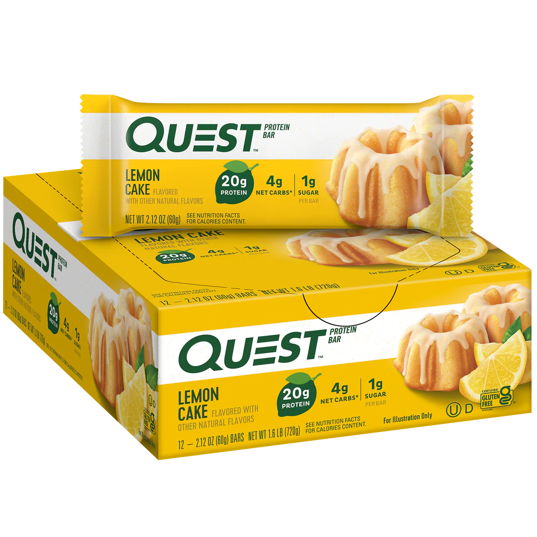 Quest Nutrition Protein Bar, 20g Protein, 4g Net Carb, 1g Sugar, Gluten Free, 12 Count