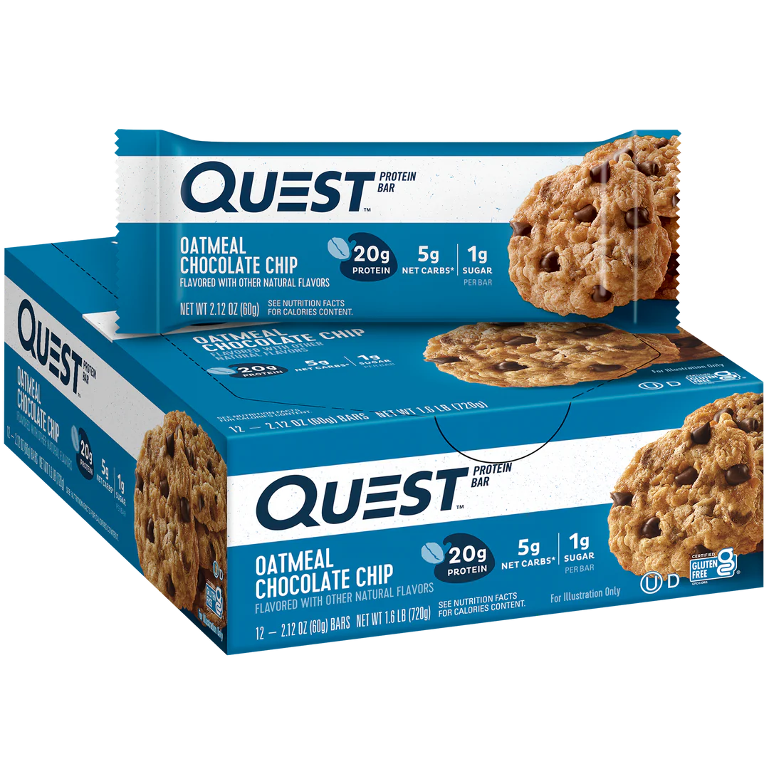 Quest Nutrition Protein Bar, 20g Protein, 4g Net Carb, 1g Sugar, Gluten Free, 12 Count