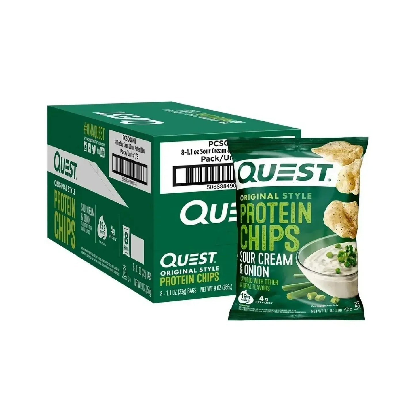 Quest Nutrition Protein Chips, 19g Protein, 4g Net Carb, Low Carb, Gluten Free, 1.1 oz (Pack of 12)