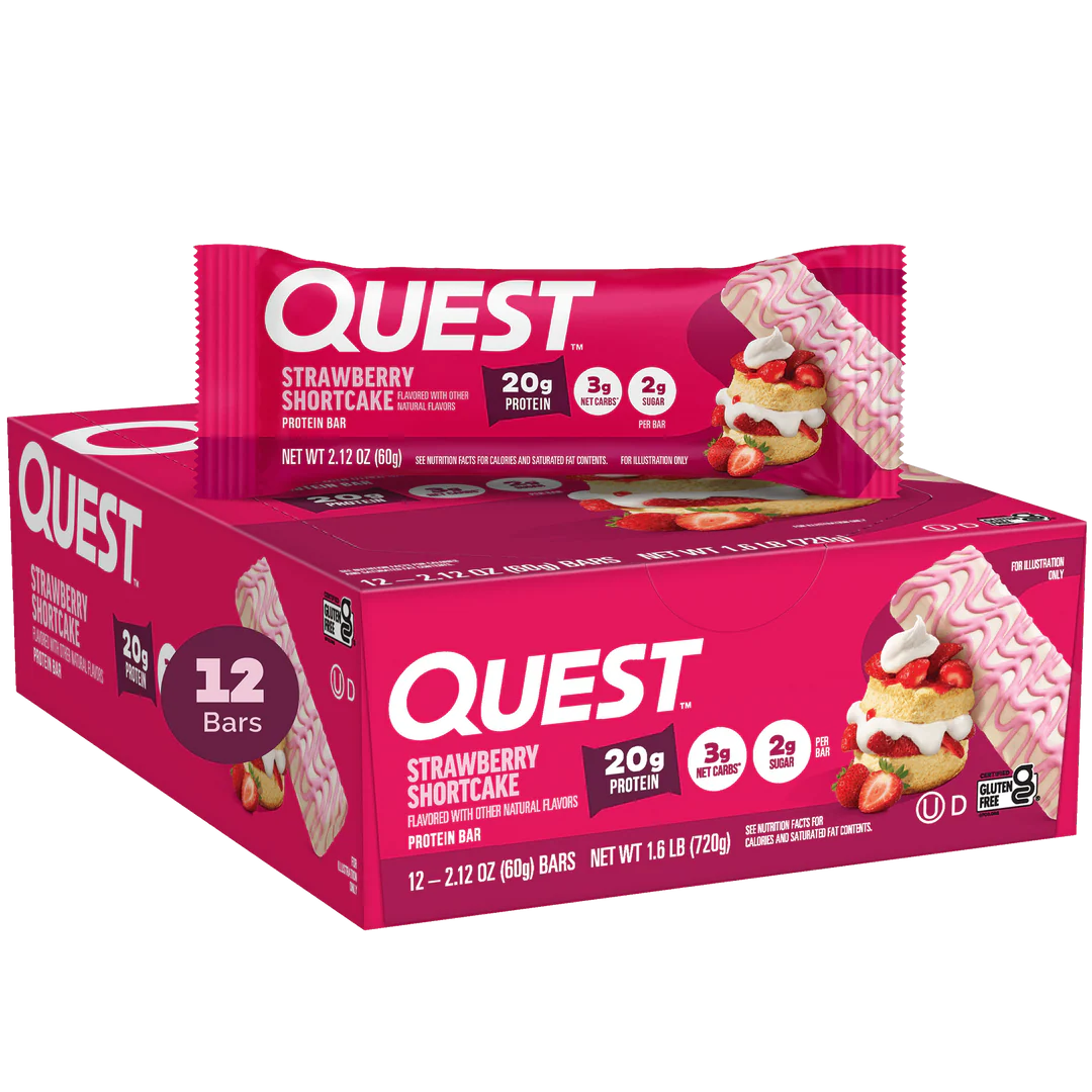 Quest Nutrition Protein Bar, 20g Protein, 4g Net Carb, 1g Sugar, Gluten Free, 12 Count