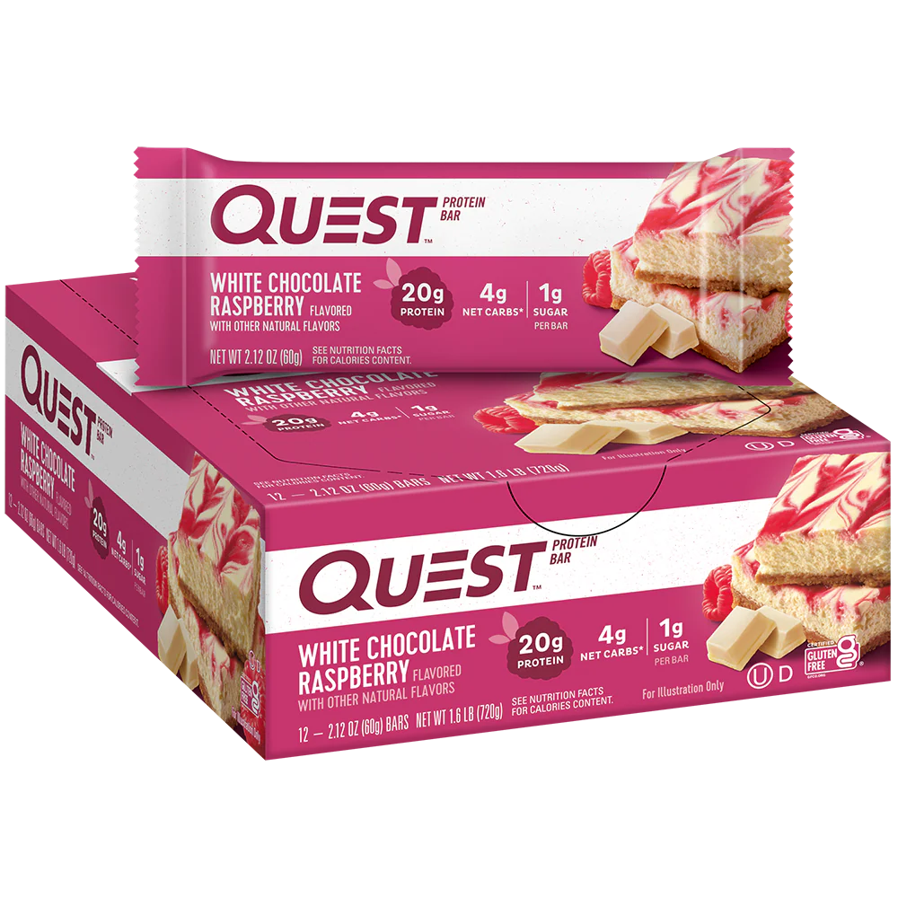 Quest Nutrition Protein Bar, 20g Protein, 4g Net Carb, 1g Sugar, Gluten Free, 12 Count