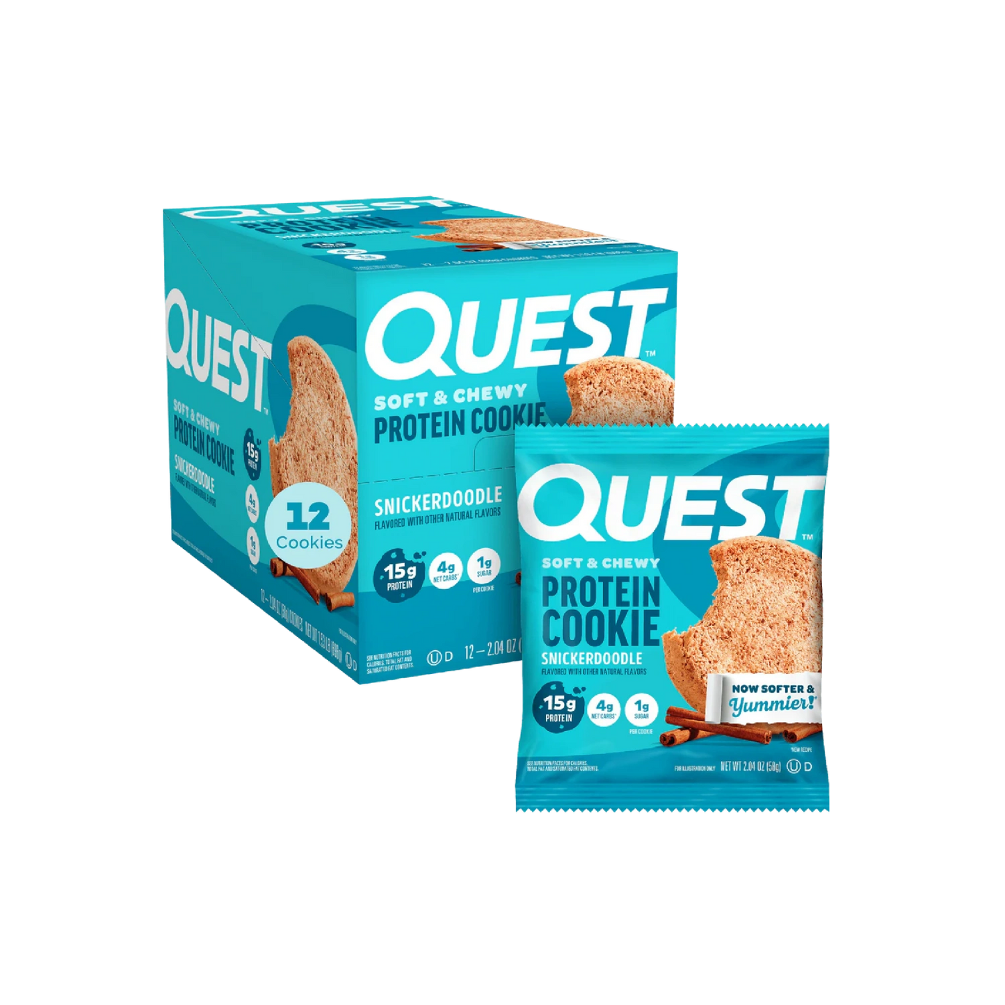 Quest Nutrition Protein Cookie, 15g Protein, 1g Sugar, 2g Net Carbs, Keto Friendly, High Protein, Low Carb; 12 Count