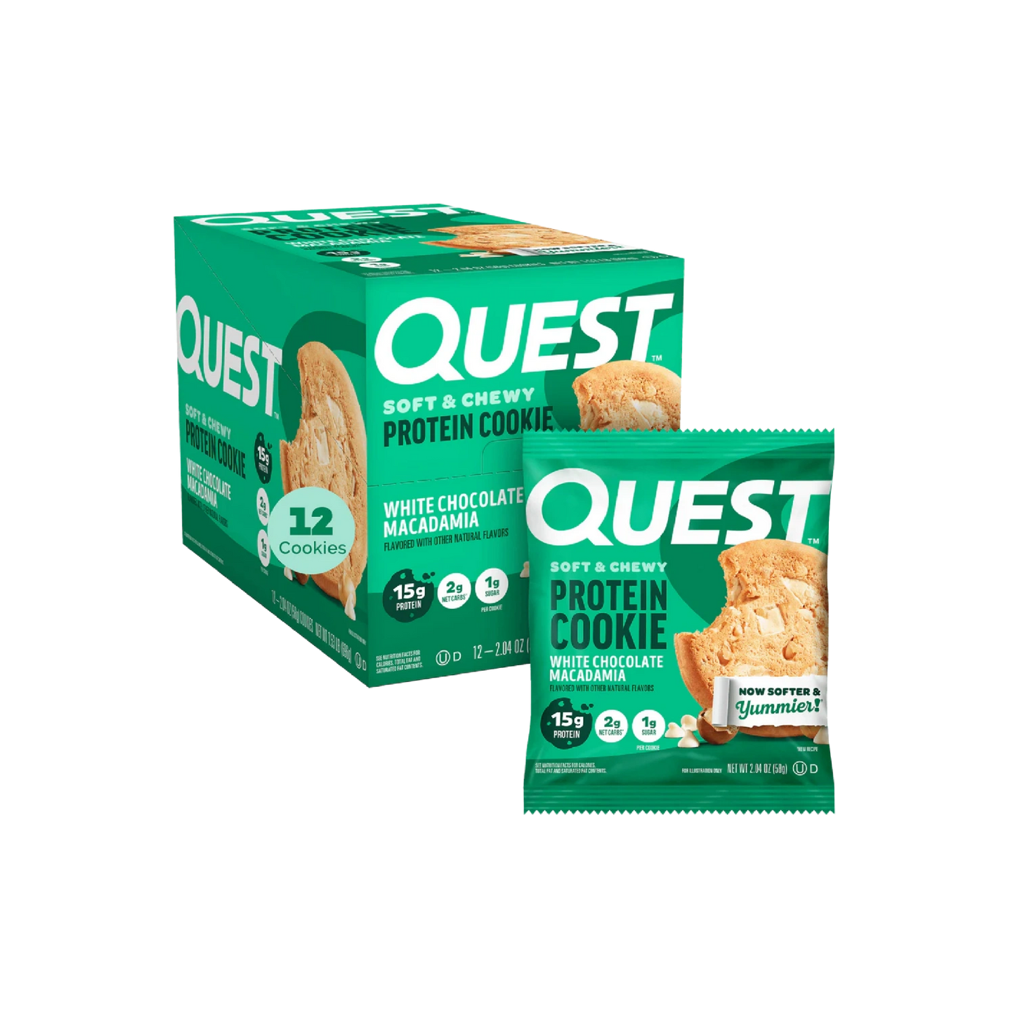 Quest Nutrition Protein Cookie, 15g Protein, 1g Sugar, 2g Net Carbs, Keto Friendly, High Protein, Low Carb; 12 Count