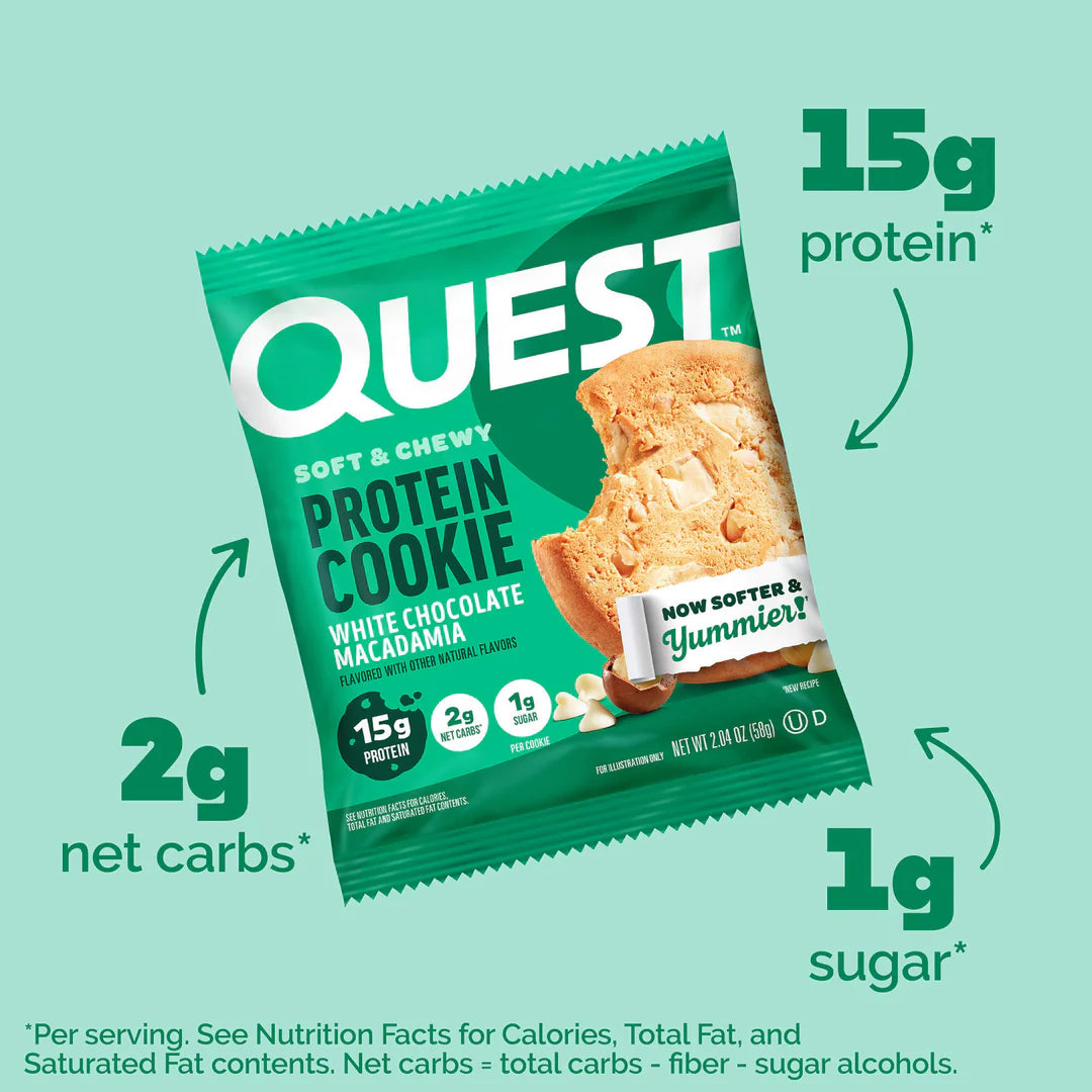 Quest Nutrition Protein Cookie, 15g Protein, 1g Sugar, 2g Net Carbs, Keto Friendly, High Protein, Low Carb; 12 Count