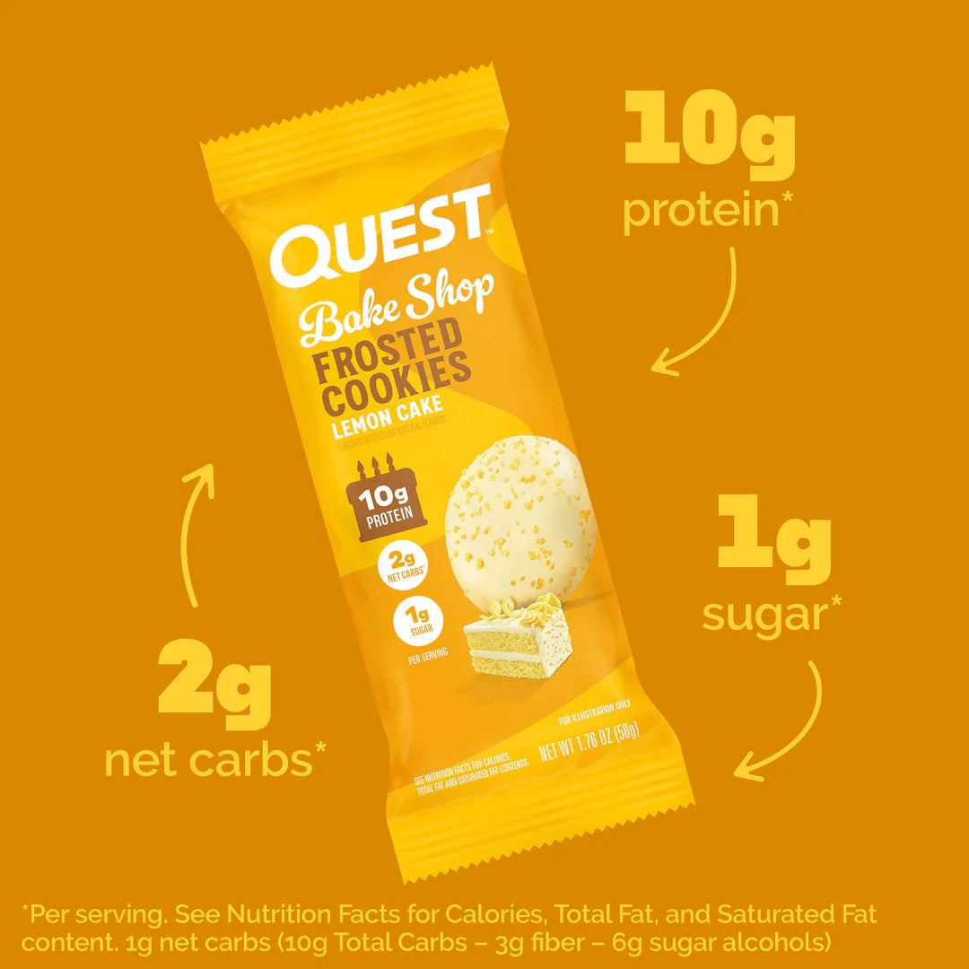 Quest Nutrition Frosted Protein Cookies Twin Pack,  1g Sugar, 10g Protein, 1g Net Carbs, Gluten Free, 16 Cookies